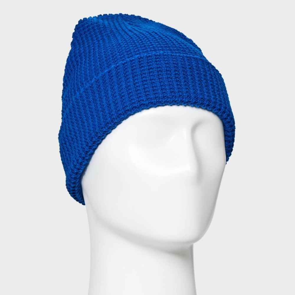 Goodfellow & co Men's Blue Waffle Knit Beanie BNWT